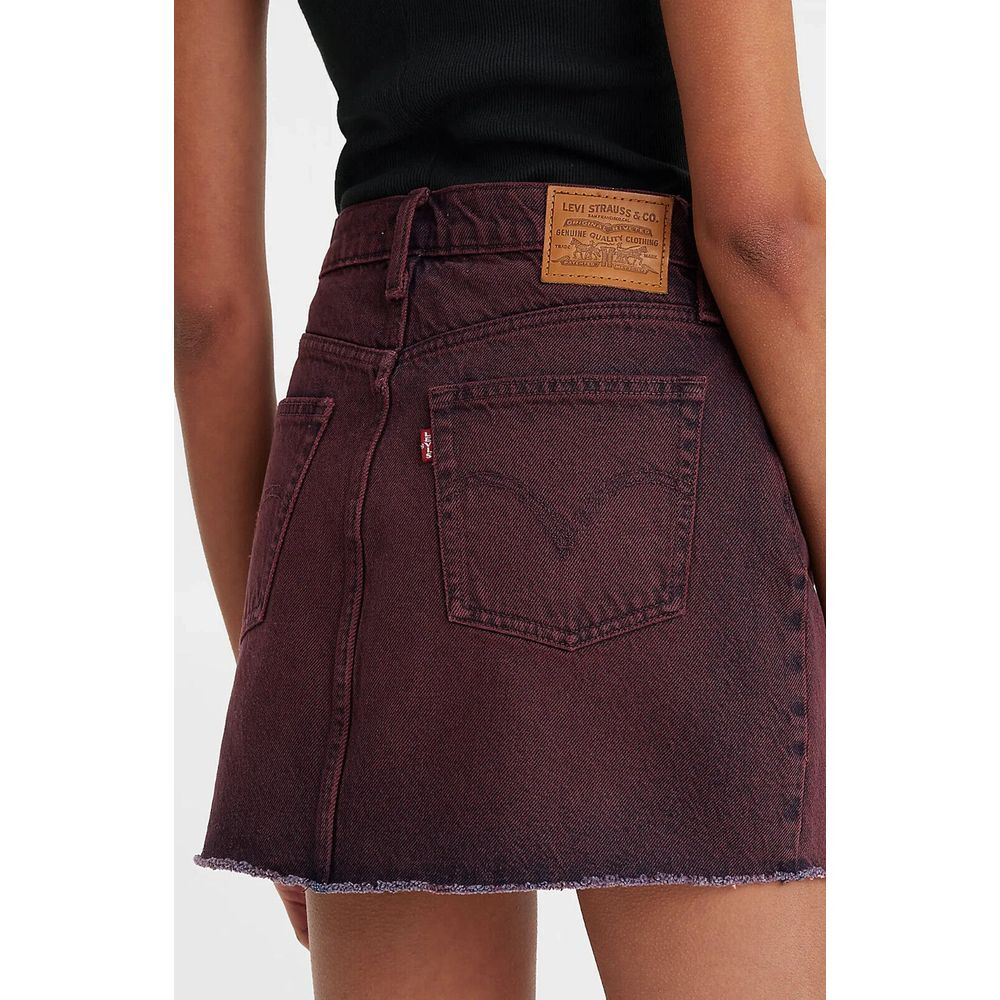 LEVIS Mini Skirt‎ Womens Size 25 Icon Raw Hem Denim Cherry Cordial NWT